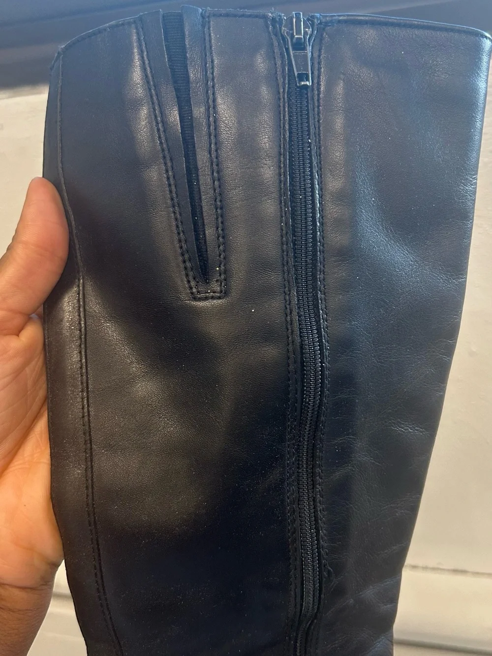 Black Leather Lined Women's Tall Boots - Classic Winter Style